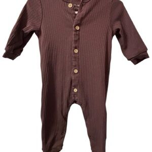 Little Me Chocolate Ribbed Kids Footie